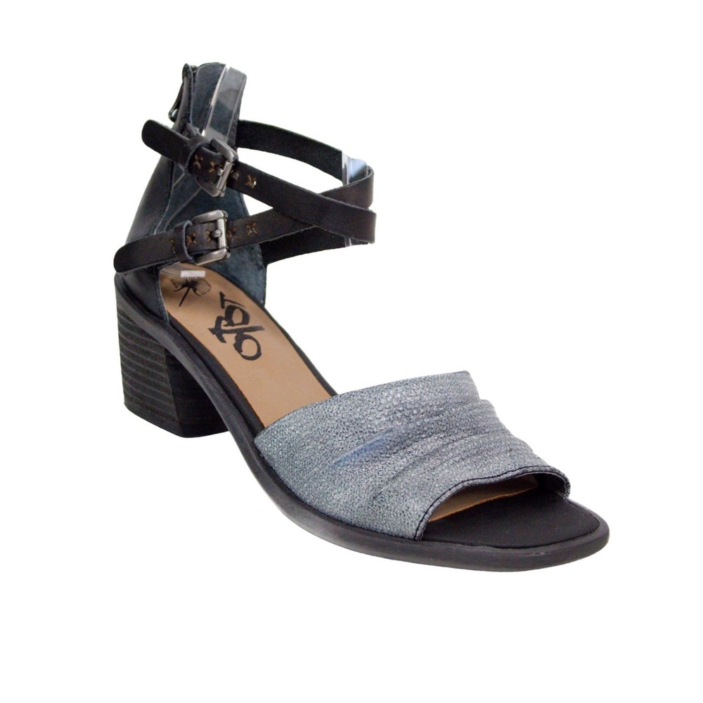 OTBT Boarder Leather Block Sandals Womens 6.5 M, Modern Chic, Black & Silver